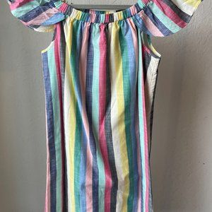 J. Crew Rainbow Stripe Off Shoulder Dress - Size 0